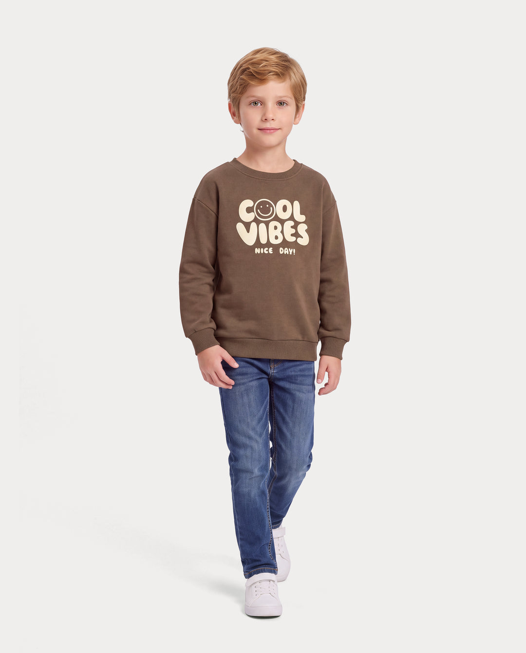 Family Matching Cool Vibes Graphic Hoodies & Sweatshirts Brown Coffee