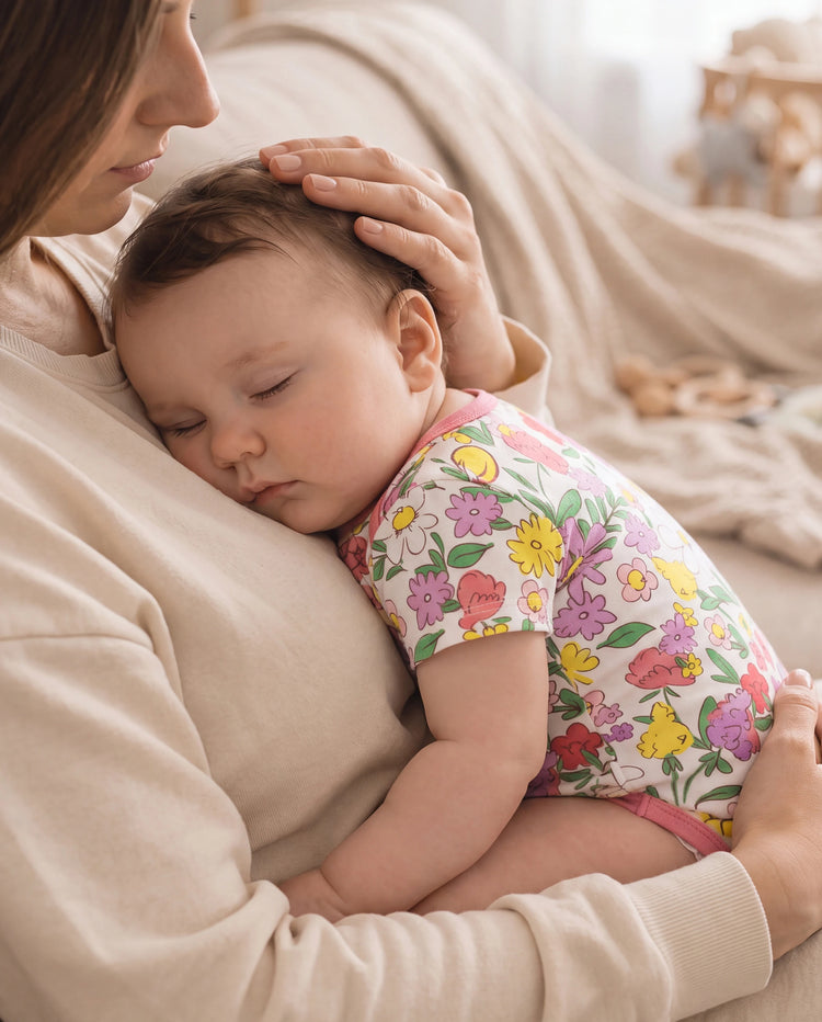 Bambus Baby Junge/Mädchen 1-teiliger Allover Print Body Mehrfarbig