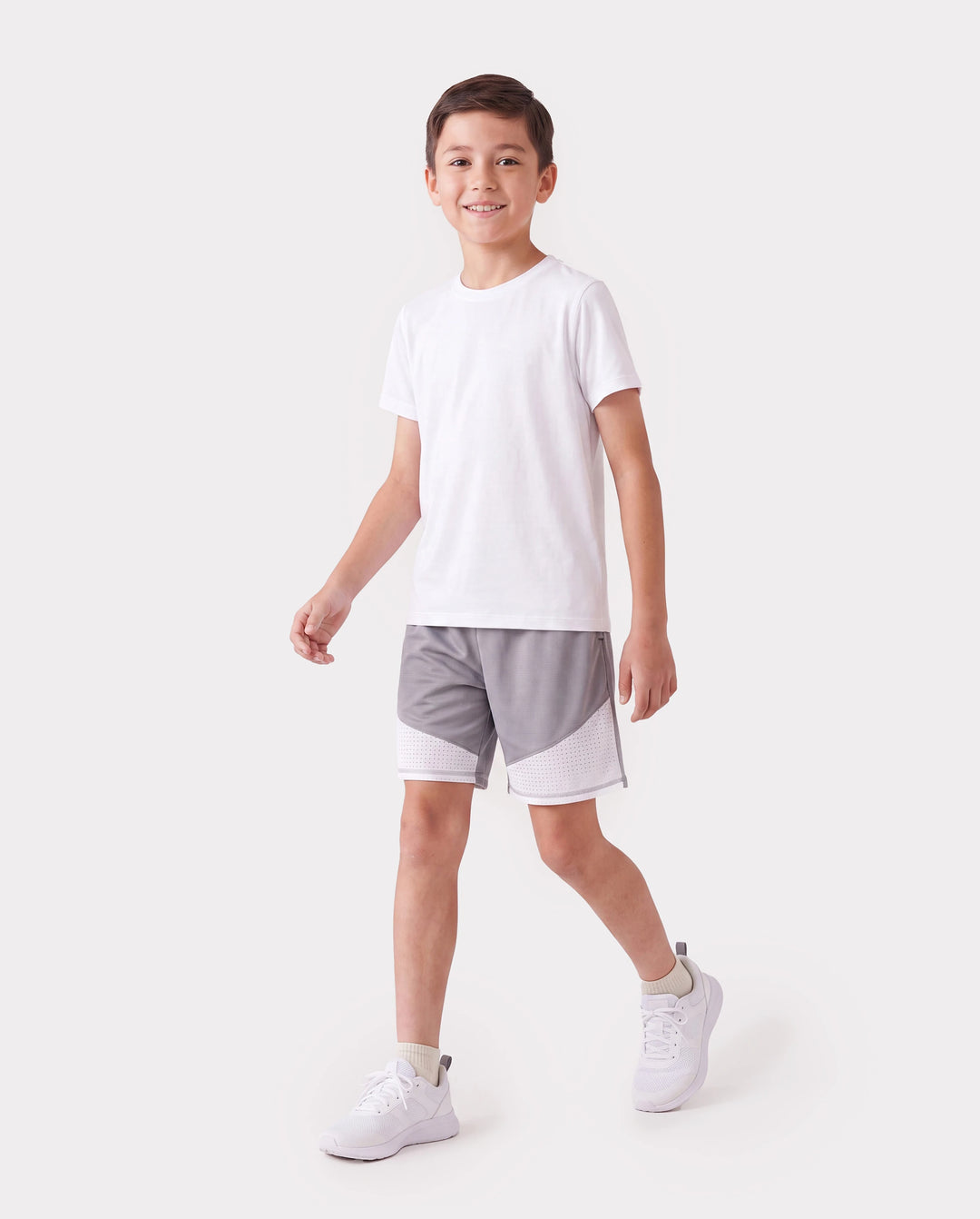 PatPat Rapidair™ Activewear Kid Boy Athletic Schnelltrocknende, atmungsaktive Shorts mit Taschen grau