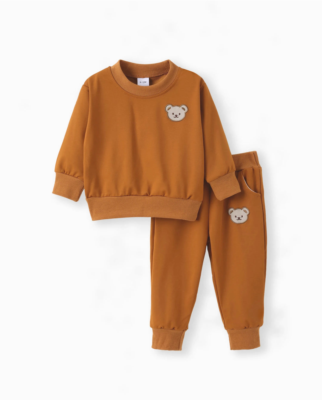 Baby/Toddler Boy Clothes 2pcs Bear Style Sweatshirt and Pants Set Brown