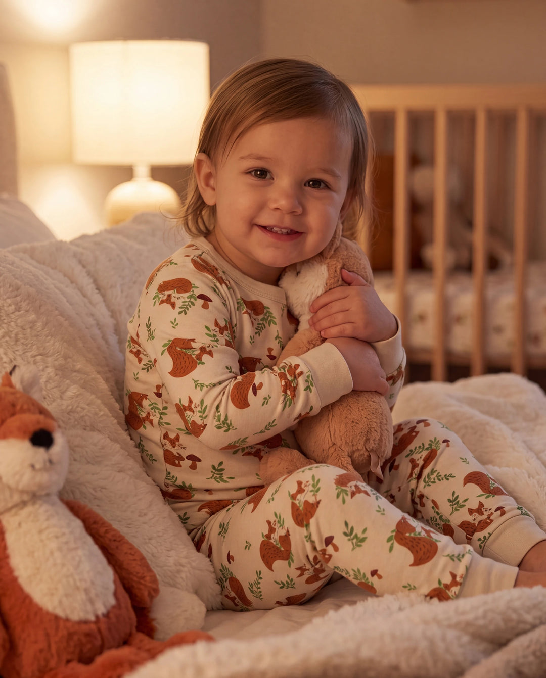 Christmas / Halloween Pajama 2-piece Bamboo Pajamas Set With Childlike Print for Baby / Toddler( Snug-Fitting) Apricot