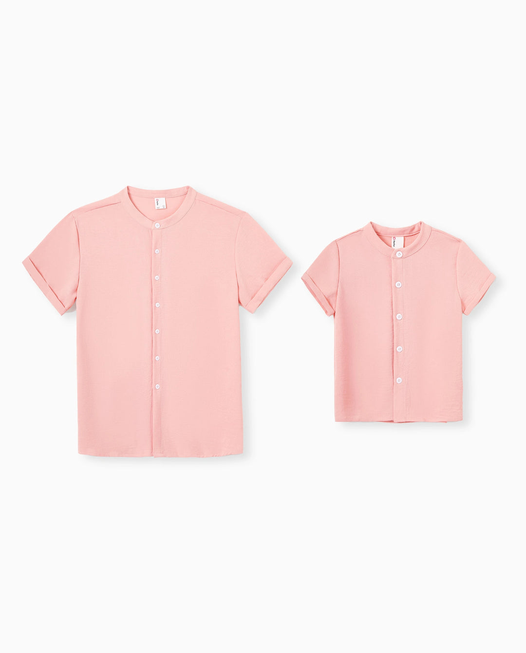 Conjuntos rosas para papá e hijo, camisas de color sólido para papá e hijo, perfectas para salidas familiares y fotos de verano