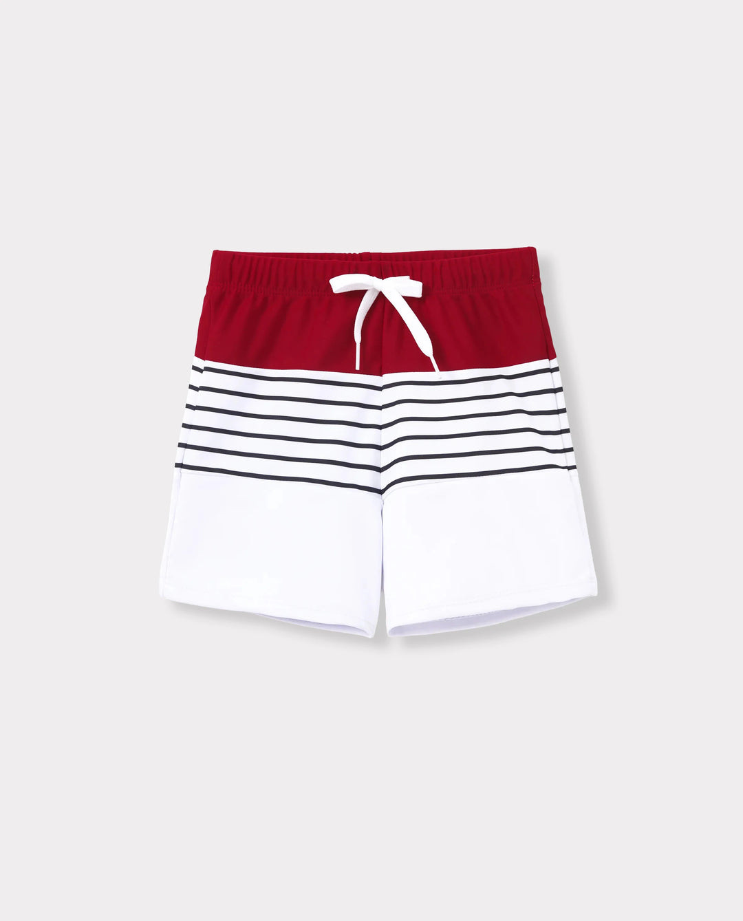 Kleinkind Jungen Badeanzug Rote gestreifte Colorblock Badehose Passende Strandoutfits für Sommer, Kreuzfahrt, Urlaub Rot