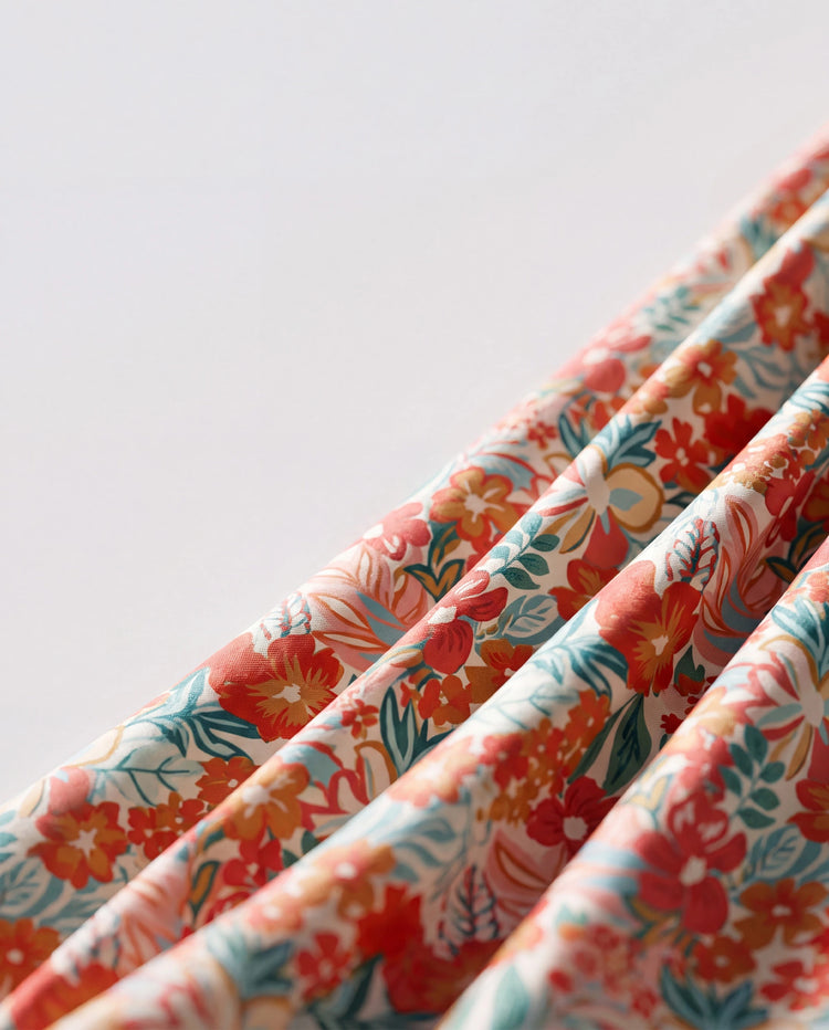 Matching Family Outfits Hawaiian Floral Print Shirts &  Sleeveless Strap Top and Skirt Co-ord Set Multi-color
