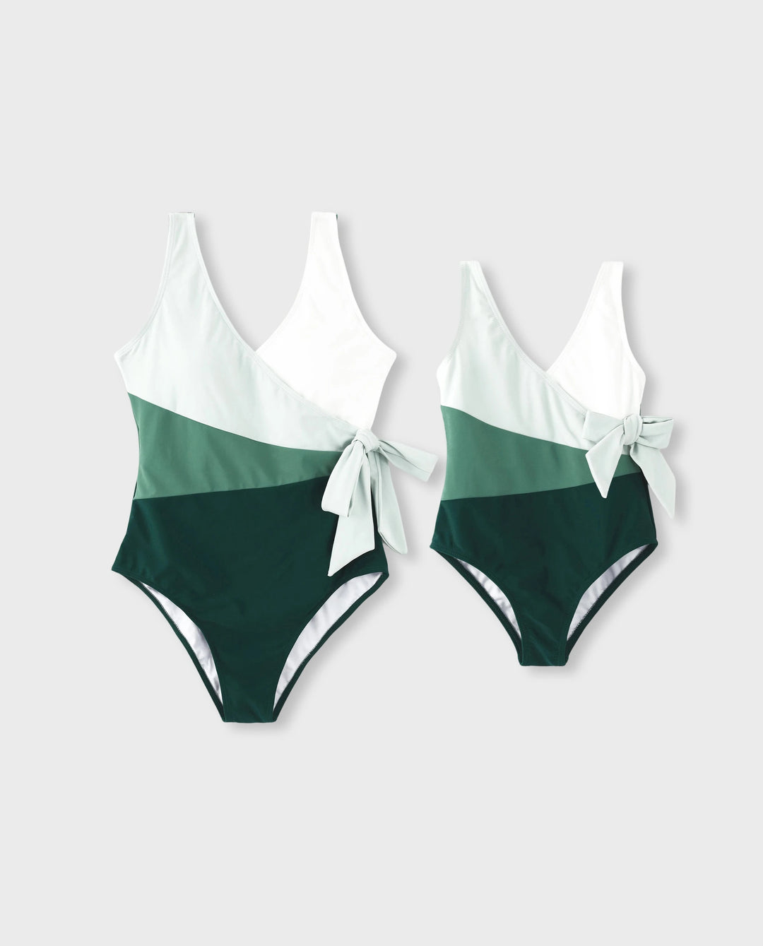 Mommy & me Colorblock Wrap Side V-Neck Swimsuit MultiColour