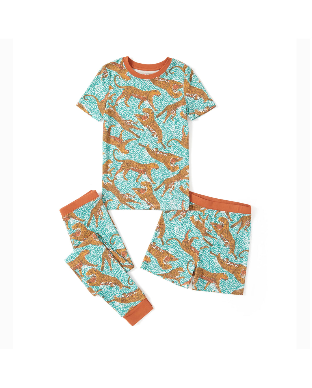 Toddler / Kids Christmas / Halloween Pajamas 3-Piece Bamboo Pajama Set 2-in-1 Look for 4 Seasons (Snug-Fitting) Green