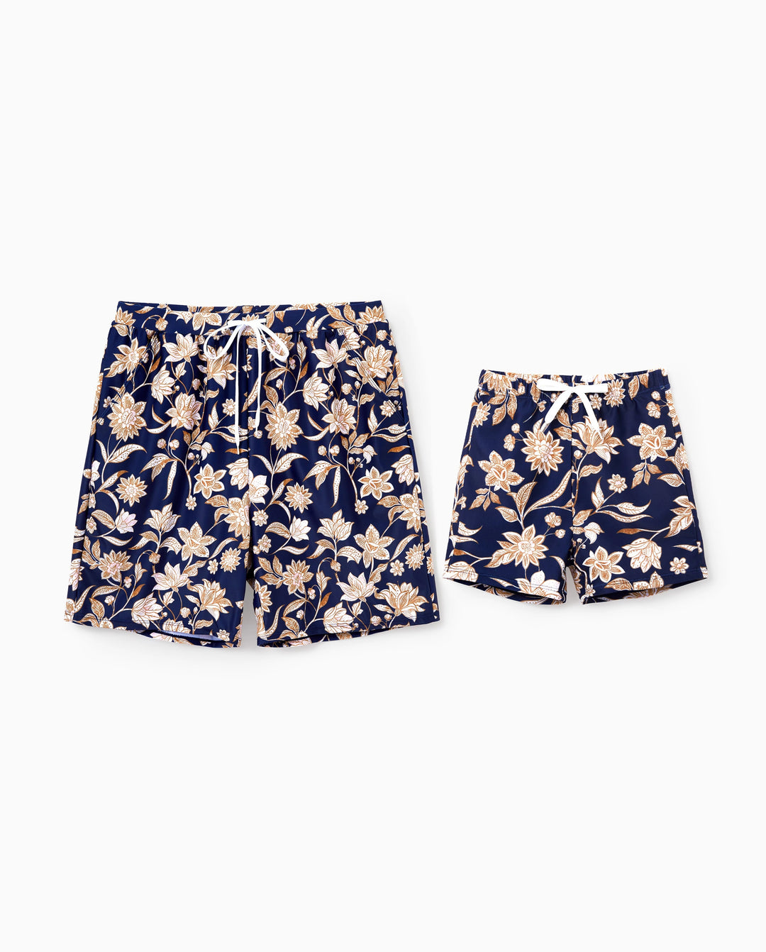 Maillots de bain Daddy & Fils à imprimé floral Maillot une-pièce 2-en-1 & shorts de bain Bleu foncé