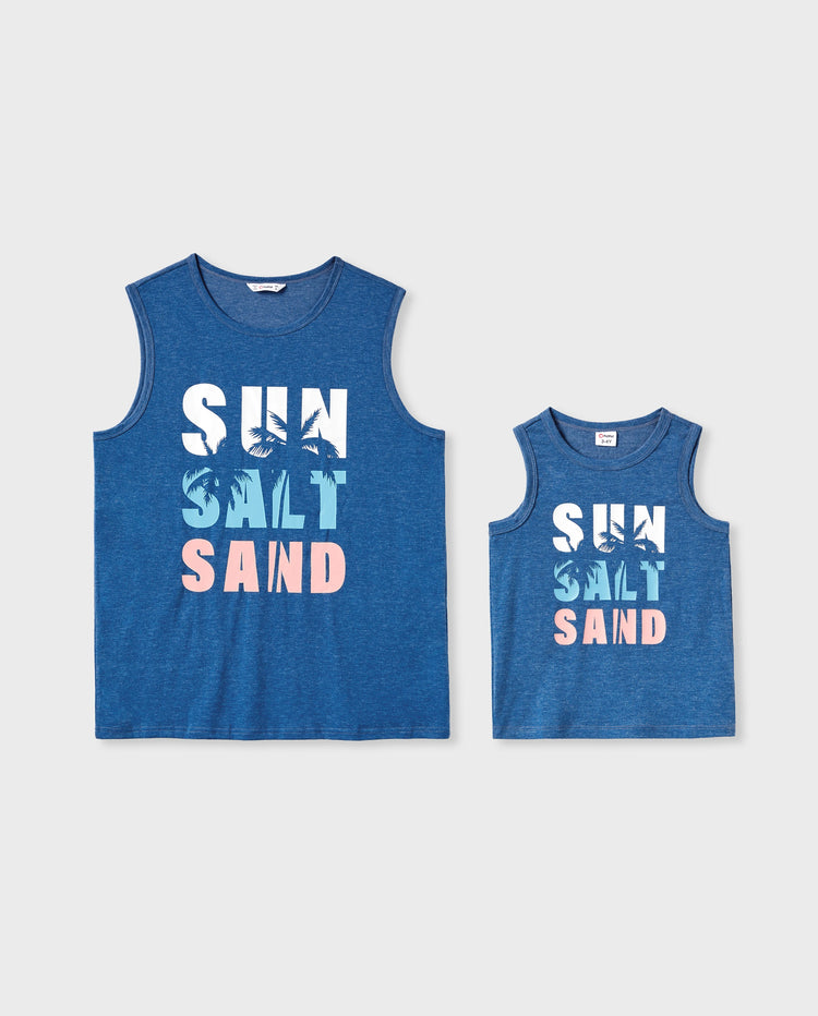 Daddy & Son Sets Blue Tank Top Blue