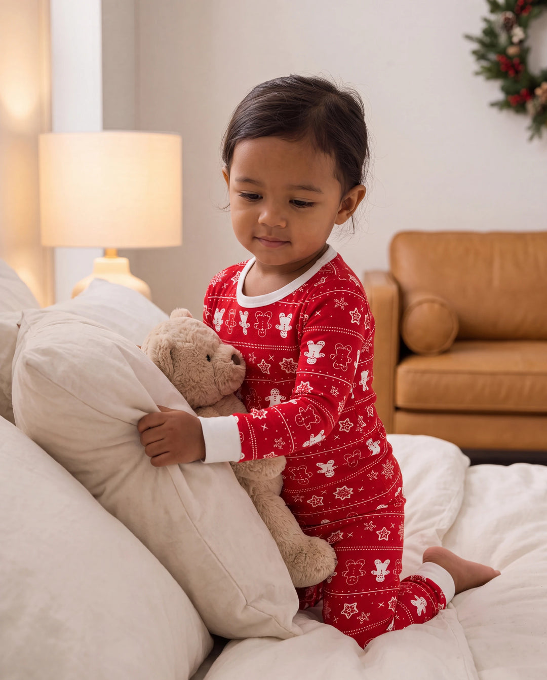 Christmas / Halloween Pajama 2-piece Bamboo Pajamas Set With Childlike Print for Baby / Toddler( Snug-Fitting) Red