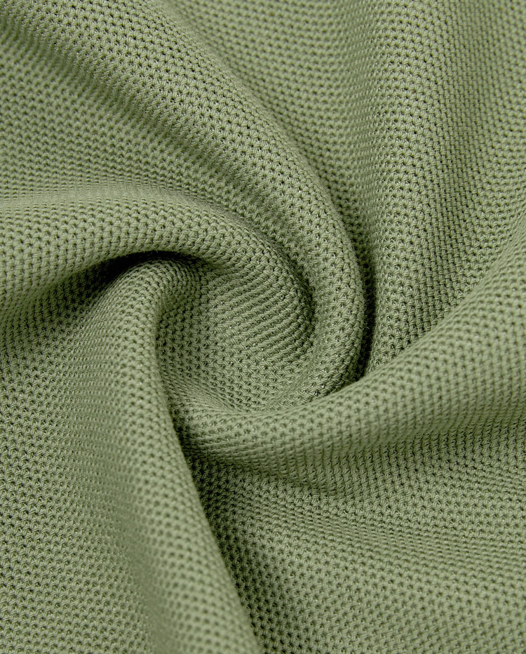 Family Matching Polo Collar Short-sleeve Shirt or V-neck Strappy Mesh Dress  Green