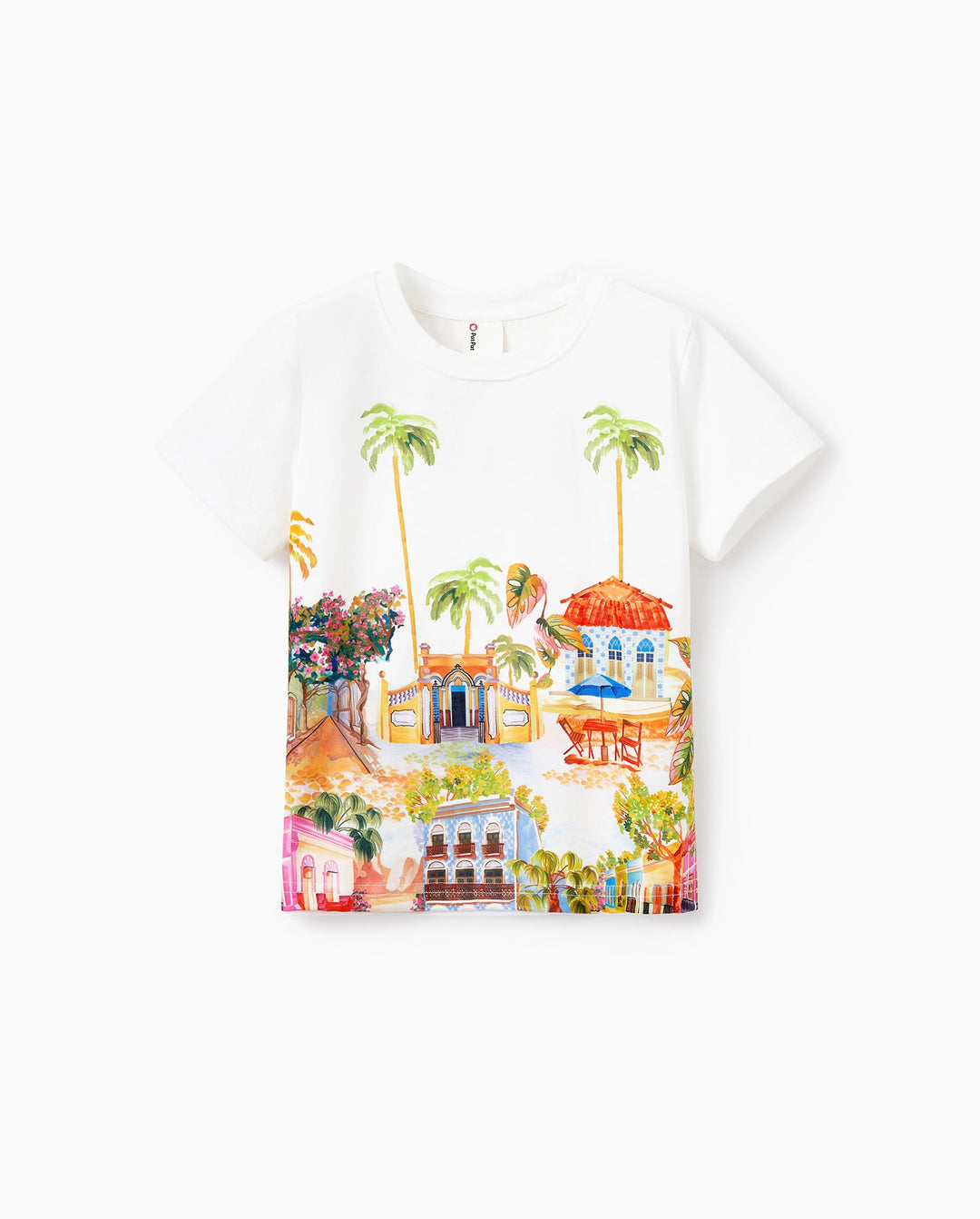 Toddler/Kid Girl Vacation Tropical Pineapple Coconut Tree Print Hollow out Strap Dress for Summer Vacation  White