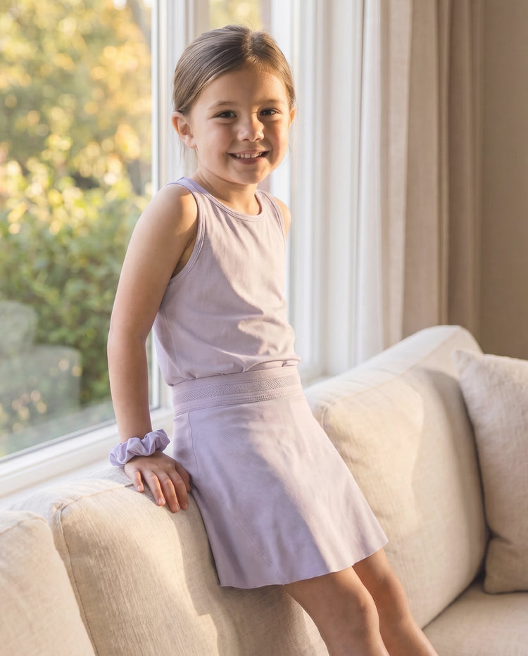 PatPat Rapidair activewear Kid Girl Athletic 2 in 1 Tennis Skort with Pocket Light Purple