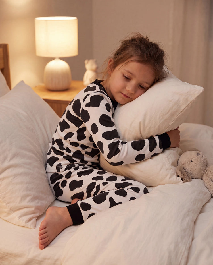 Christmas / Halloween Pajamas 2-piece Pajama Set With Childlike Print for Toddler / Kids ( Snug-Fitting ) Black