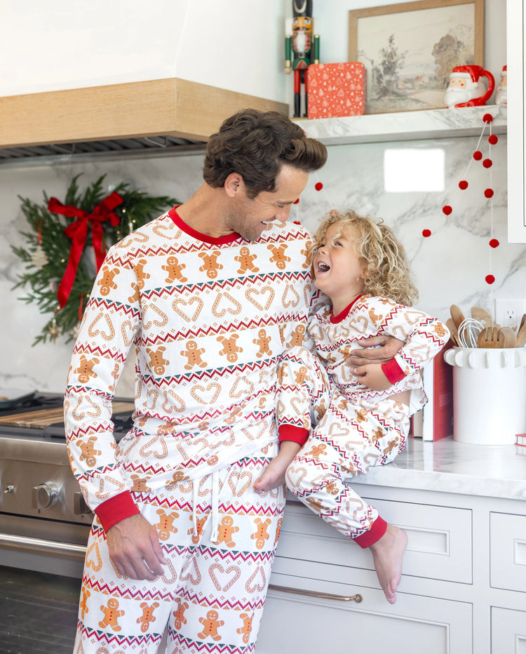 Christmas Matching Family Pajamas Fair Isle & Gingerbread Print