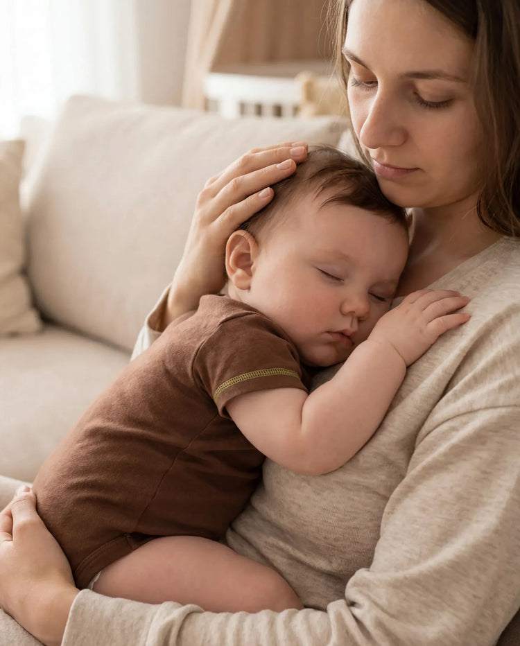 Ensemble 3 pièces barboteuses à imprimé ludique pour bébé garçon/fille, marron