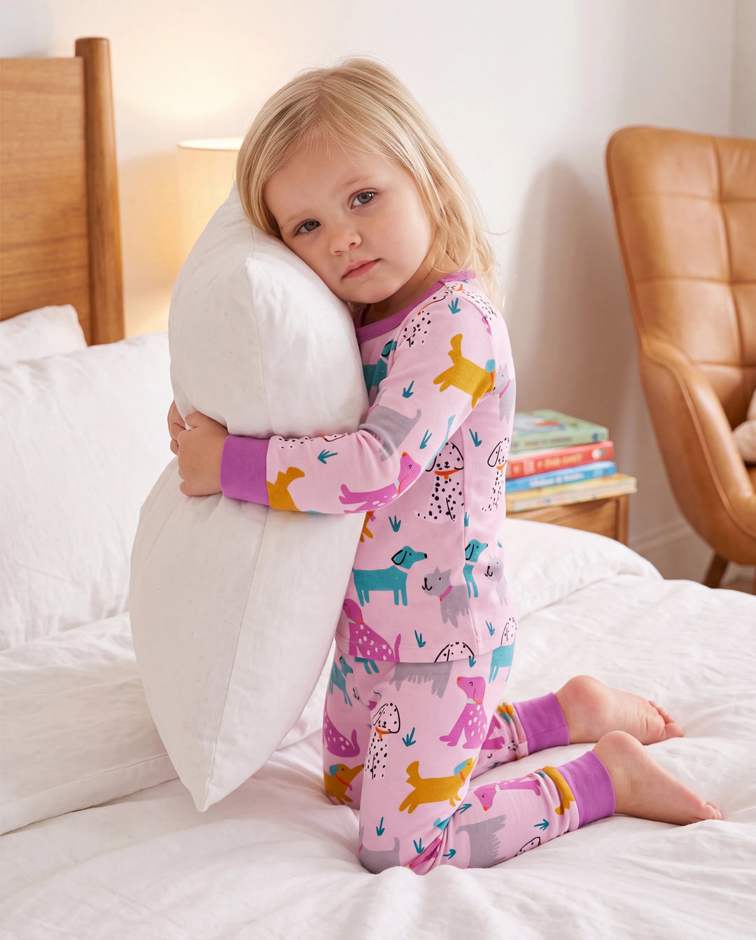 Bamboo Baby/Toddler 2-Piece Childlike Animal Print Snug-Fitting Pajamas Set Hot Pink