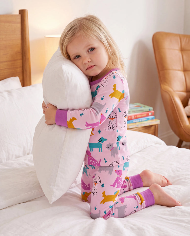 Bamboo Baby/Toddler 2-Piece Childlike Animal Print Snug-Fitting Pajamas Set Hot Pink