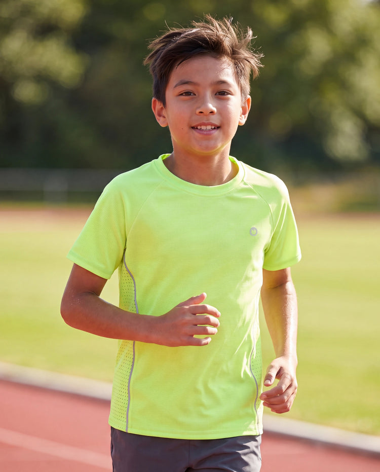 PatPat Rapidair activewear Kids Boy/Girl Athletic Quick-Dry & Instant-Cooling UPF 100+ Rash Guard T-Shirt Green