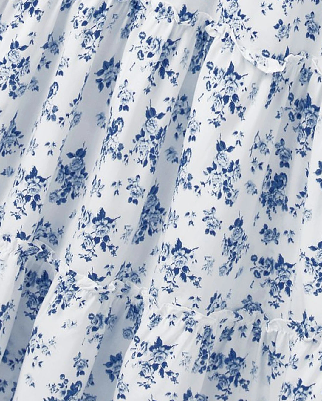Family Matching Outfit: Floral Smocking Casual Suit BLUEWHITE