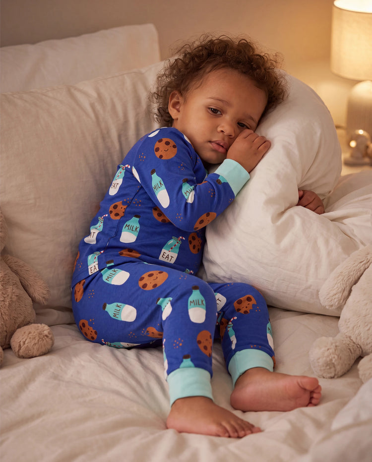 Bamboo Baby/Toddler 2-Piece Childlike Animal Print Snug-Fitting Pajamas Set Blue