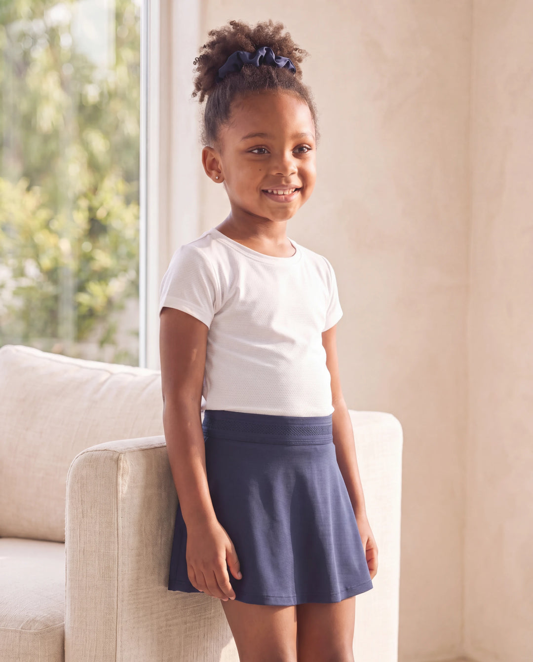 PatPat Rapidair™ Activewear Kid Mädchen Athletic 2 in 1 Tennis-Skort mit Bambus-Viskose-Shorts und Tasche tiefblau