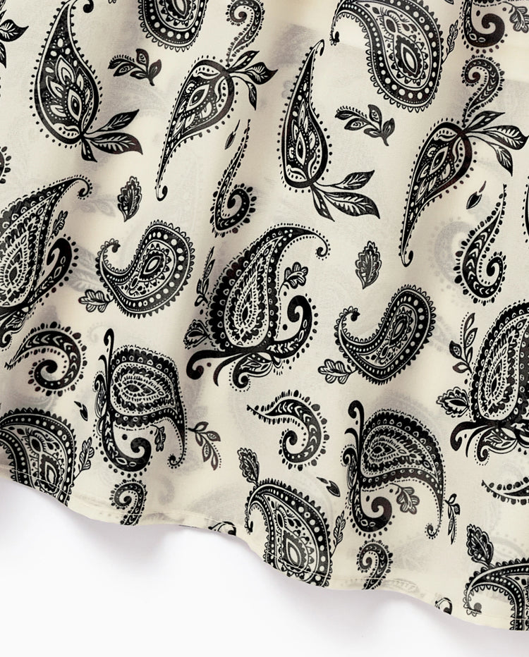 Conjuntos Familiares a Juego con Estampado Paisley Vestido sin Mangas con Tirantes Finos y Camiseta de Algodón para Mamá, Papá y Niños Perfecto para Salidas Familiares y Fotos
 Negro