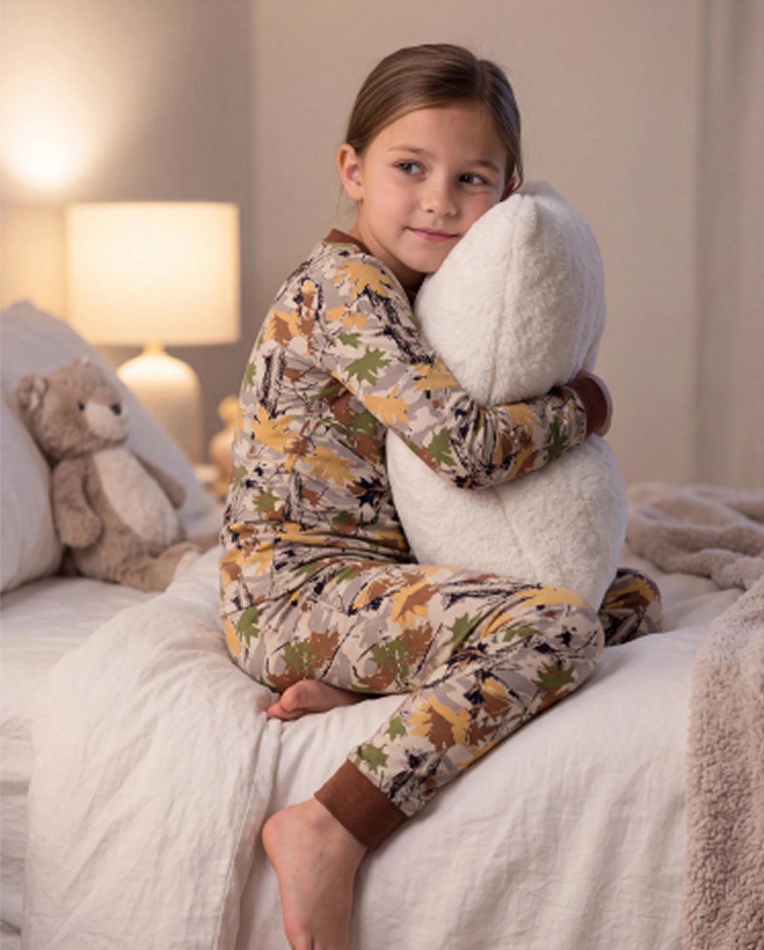 Christmas / Halloween Pajamas 2-piece Bamboo Pajamas Set With Playful Print for Toddler / Kids ( Snug-Fitting) Brown