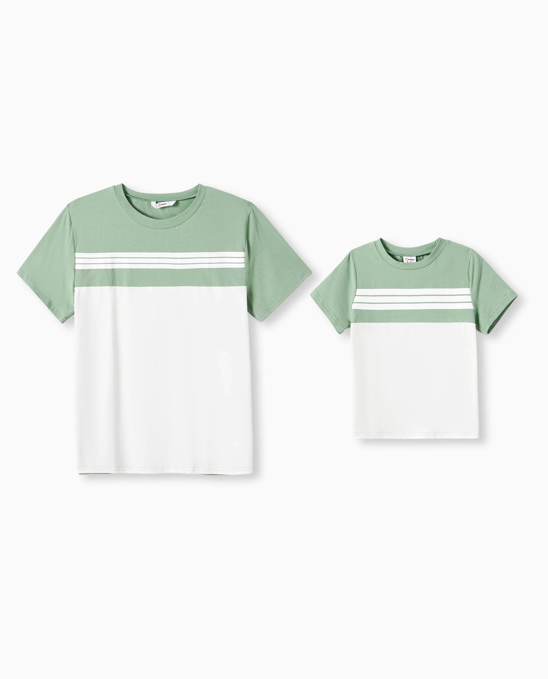 Papa & Sohn Elegante Gebrochene Blumen Passende T-Shirt Outfits für Familie, Mittlere Dicke Grün