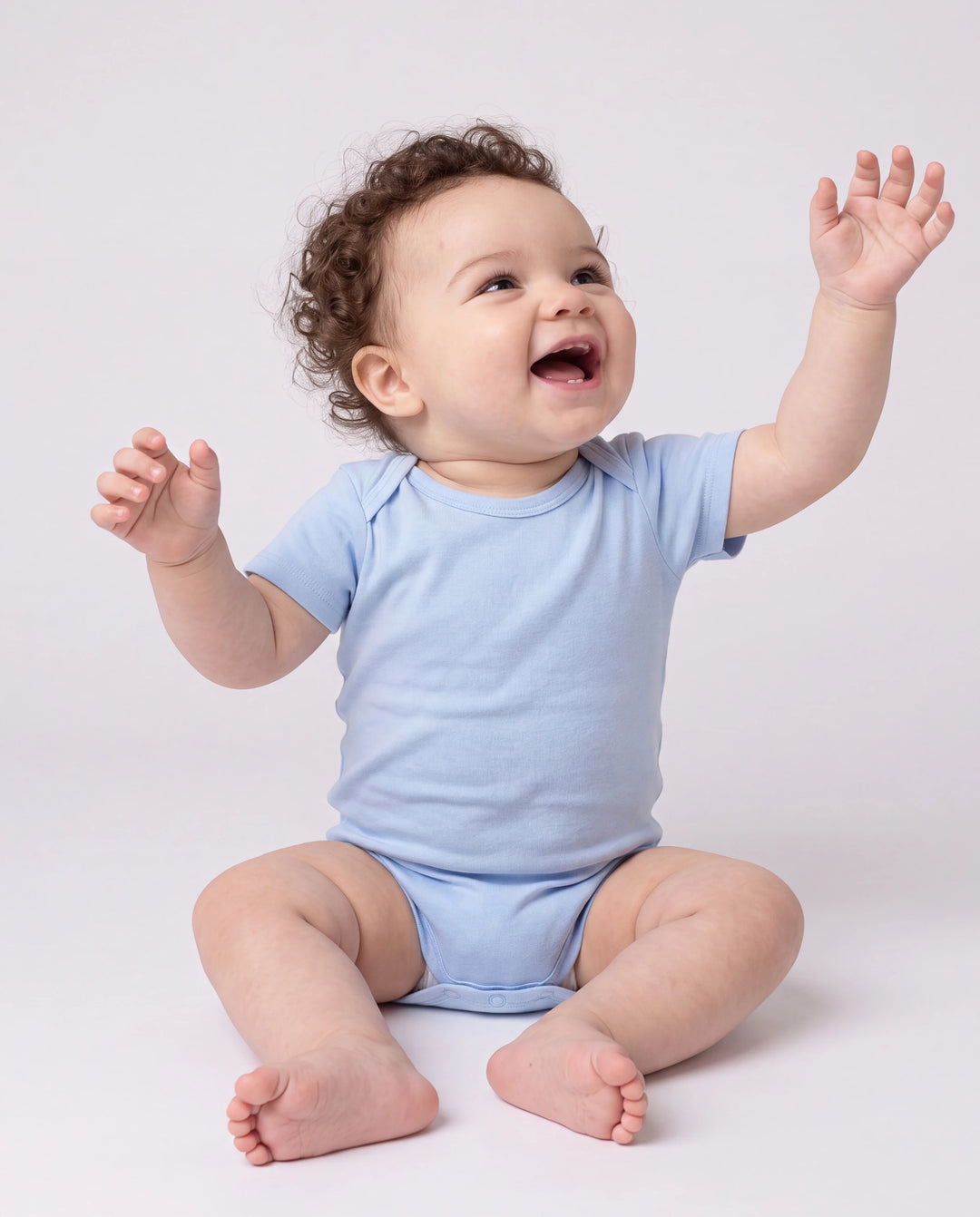 Mono informal de bambú para bebé niño/niña azul