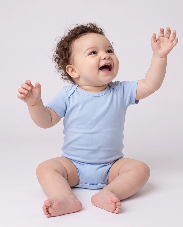 Barboteuse décontractée en bambou pour bébé garçon/fille, bleue