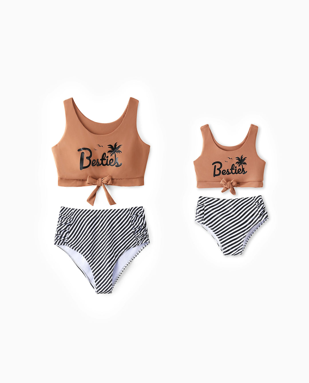 Maman et moi Bikini crop top imprimé Besties Kaki