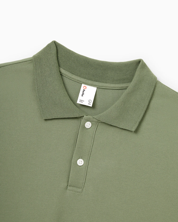 Conjunto familiar a juego Camisa de manga corta con cuello polo o vestido de malla con tirantes en V Verde