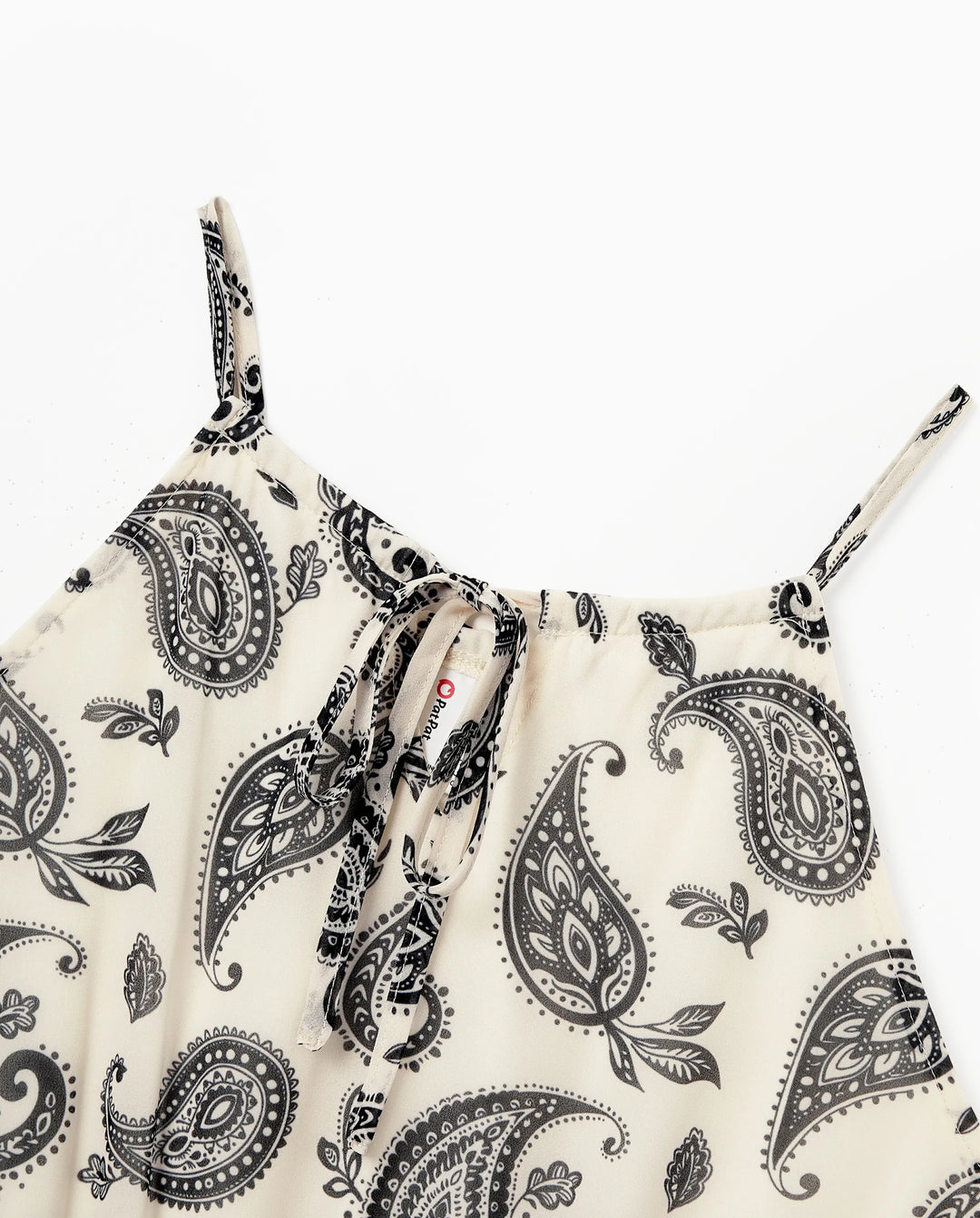 Conjuntos Familiares a Juego con Estampado Paisley Vestido sin Mangas con Tirantes Finos y Camiseta de Algodón para Mamá, Papá y Niños Perfecto para Salidas Familiares y Fotos
 Negro