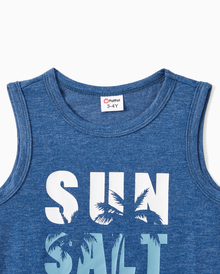 Family Matching Sets Blue Tank Top or Flowy A-Line Tank Dress with Pockets Blue