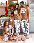 Pijamas navideños a juego para toda la familia, estampado de galleta de jengibre y árbol de Navidad