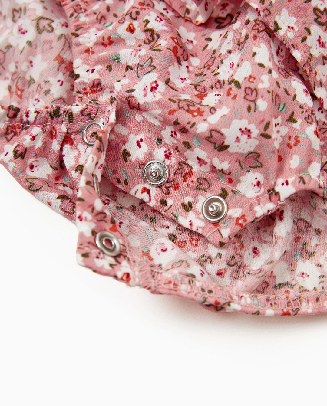 Conjunto Mamá y Yo Vestido con Fruncido, Mangas Abullonadas y Estampado Floral Azul y Rosa