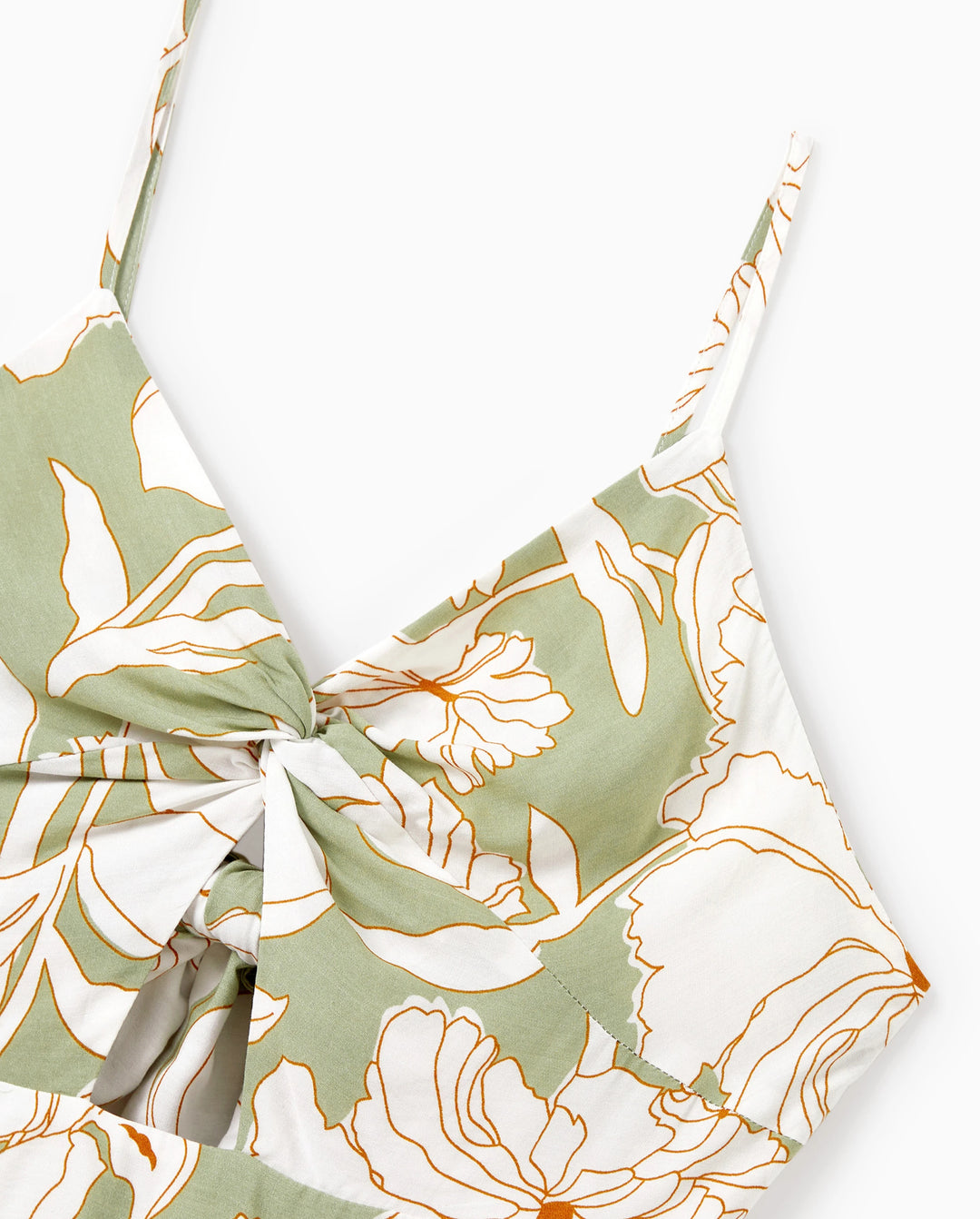 Mommy & me Outfits Tropical Floral Print Strap Dress or Short-sleeve Colorblock Shirts Set Pale Green