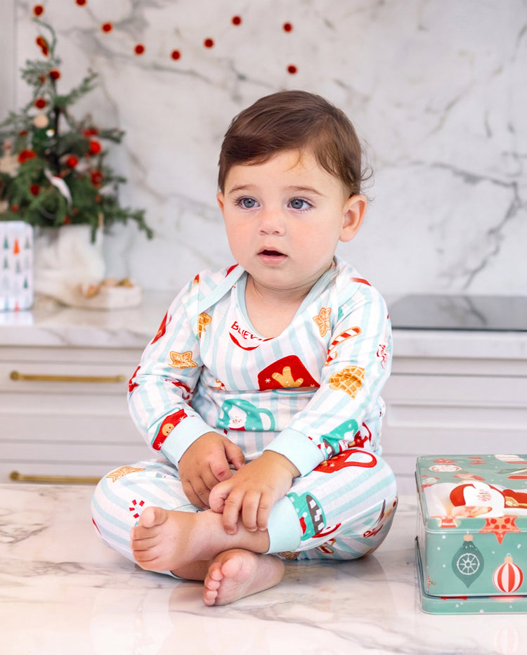 Weihnachts-Pyjamas im Partnerlook für die ganze Familie, Tassen-Print, Grün