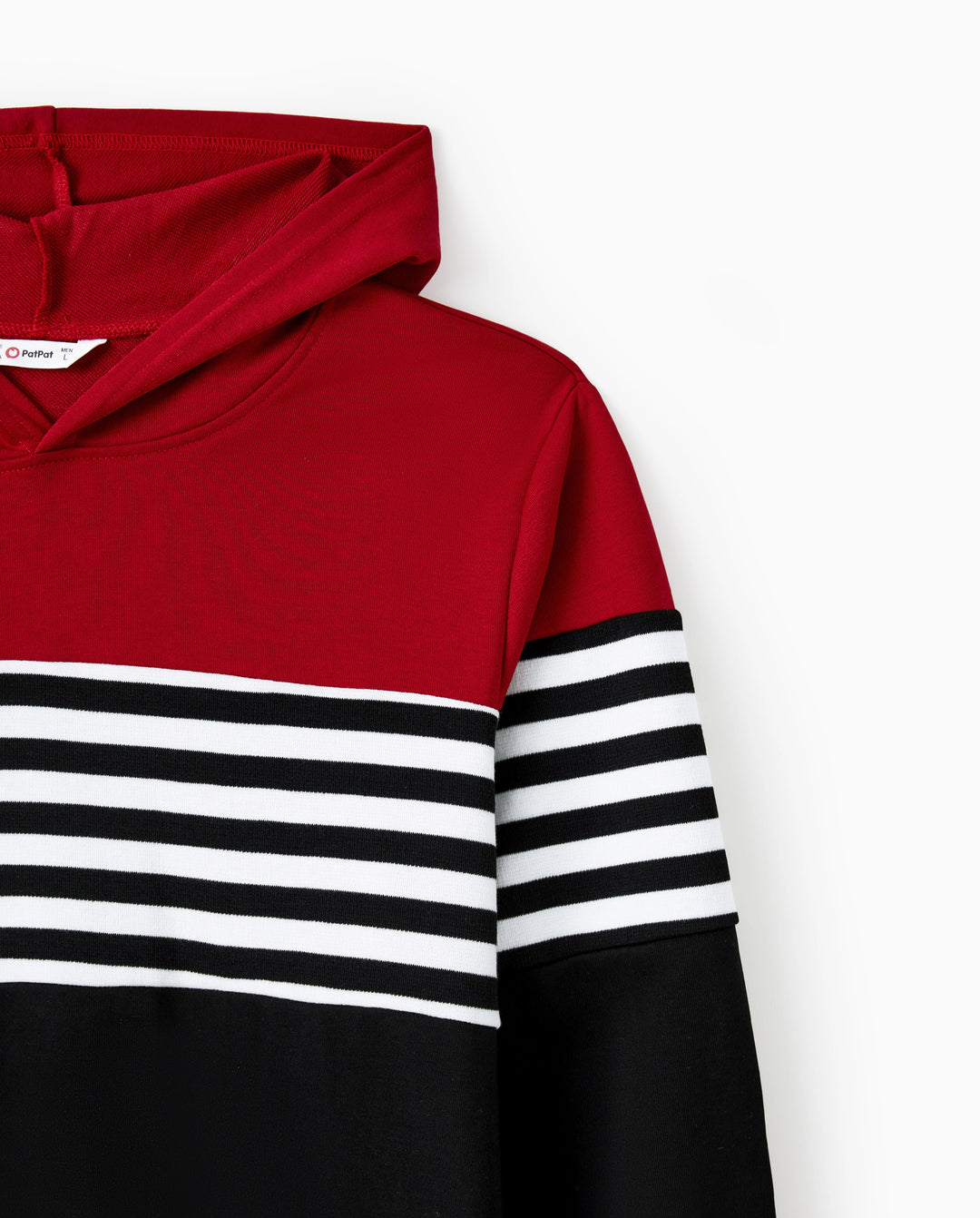 Family Matching Casual Color-Block-Streifen-Print Langarm-Oberteile mit Kapuze Farbblock