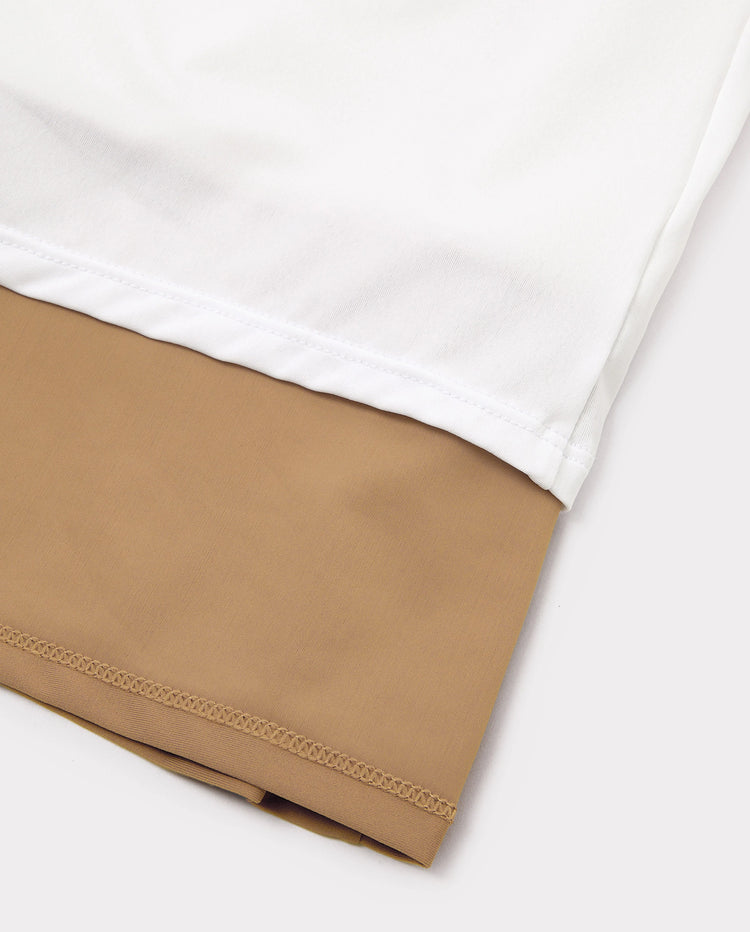 Trajes de baño familiares a juego bicolor, bikini de un solo hombro con recorte para mamá y yo, bañadores bicolor para papá e hijo, ropa de playa para vacaciones de verano Café
