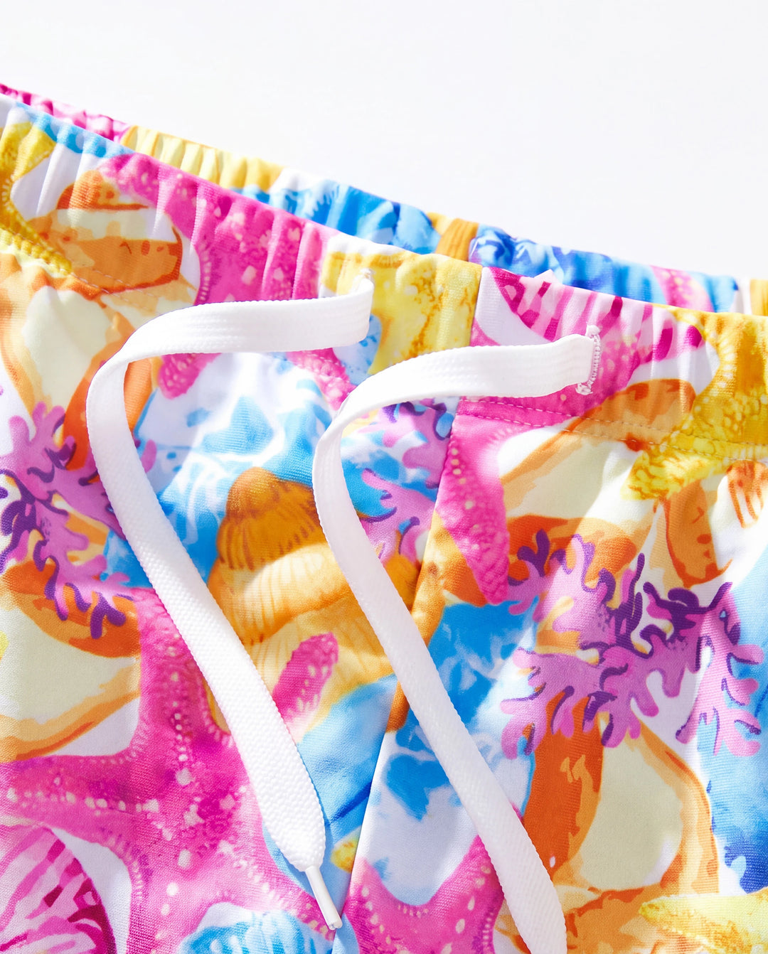 Maillots de bain assortis pour toute la famille à imprimé coquillages & étoiles de mer Maillot une pièce froncé & short de bain Multicolore