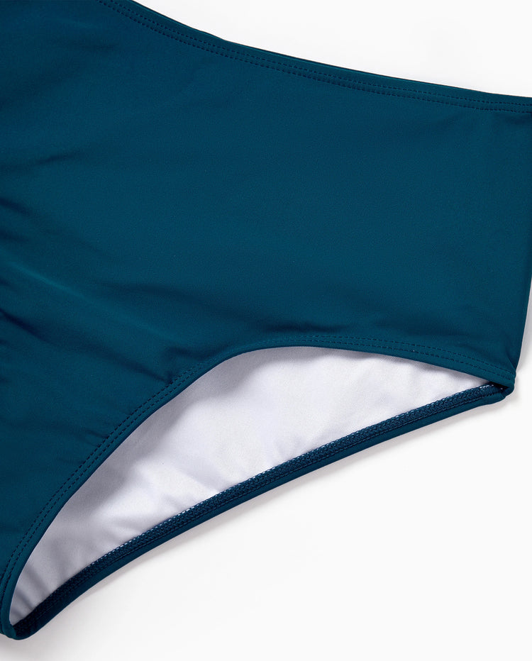 Trajes de baño familiares a juego con estampado tropical de palmeras, traje de baño de dos piezas con volantes para mamá y yo, bañadores para papá e hijo, ropa de playa para vacaciones Turquesa
