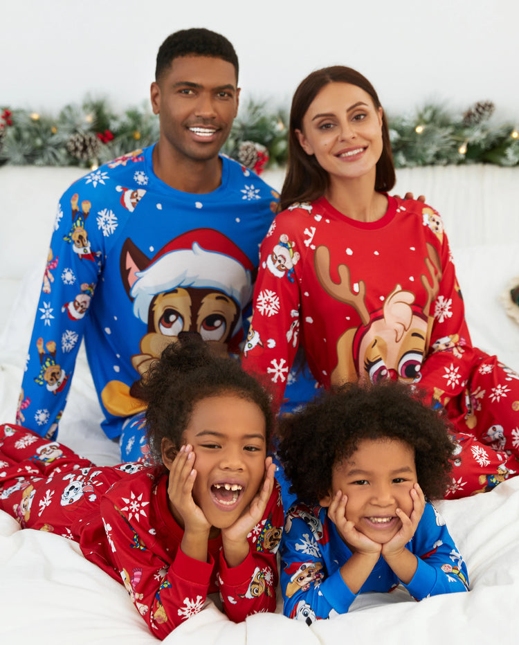 PAW Patrol Christmas Family Matching Chase and Marshall Pajamas Sets with Christmas Socks