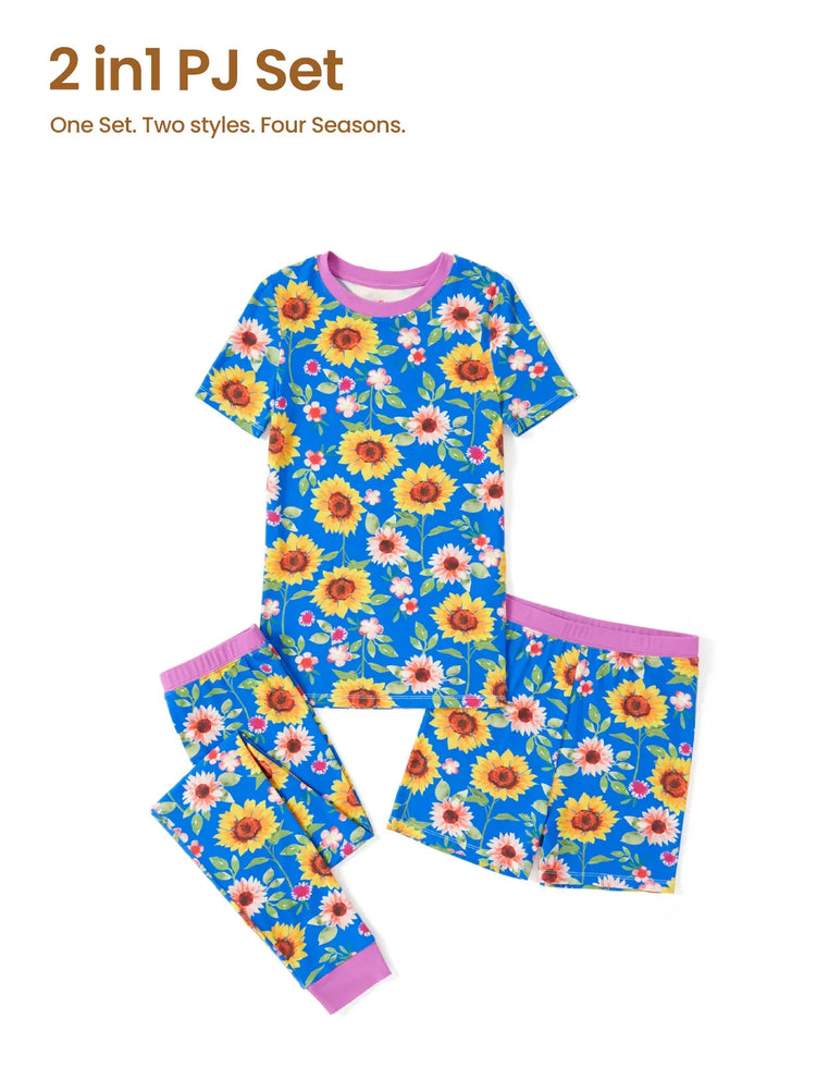 Pyjama de Noël/Halloween pour tout-petits/enfants Ensemble de pyjama 3 pièces en bambou Look 2 en 1 pour 4 saisons (ajustement parfait) Bleu