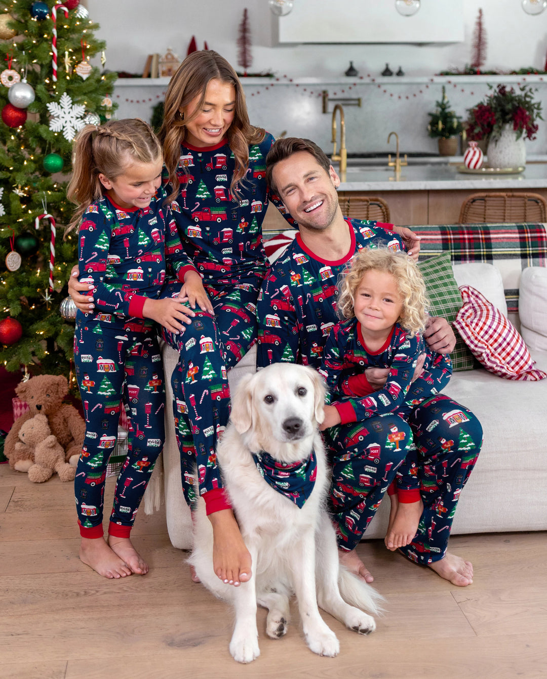 Christmas Matching Family Bamboo Pajamas Xmas Village Print