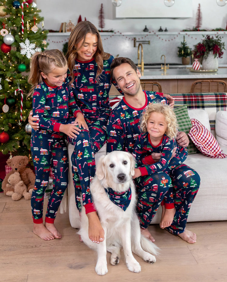 Christmas Matching Family Bamboo Pajamas Xmas Village Print