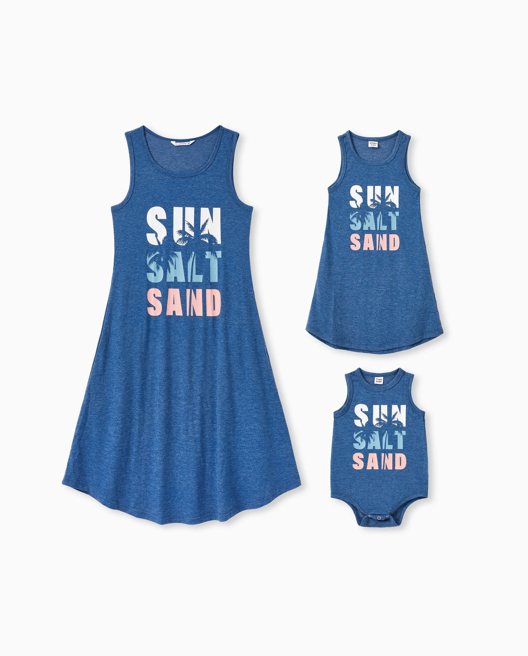 Maman et moi Ensembles Robe débardeur fluide ligne A avec poches Bleu