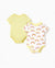 Bambus Baby Junge/Mädchen 2er-Pack Solid & Printed Strampler Set gelb