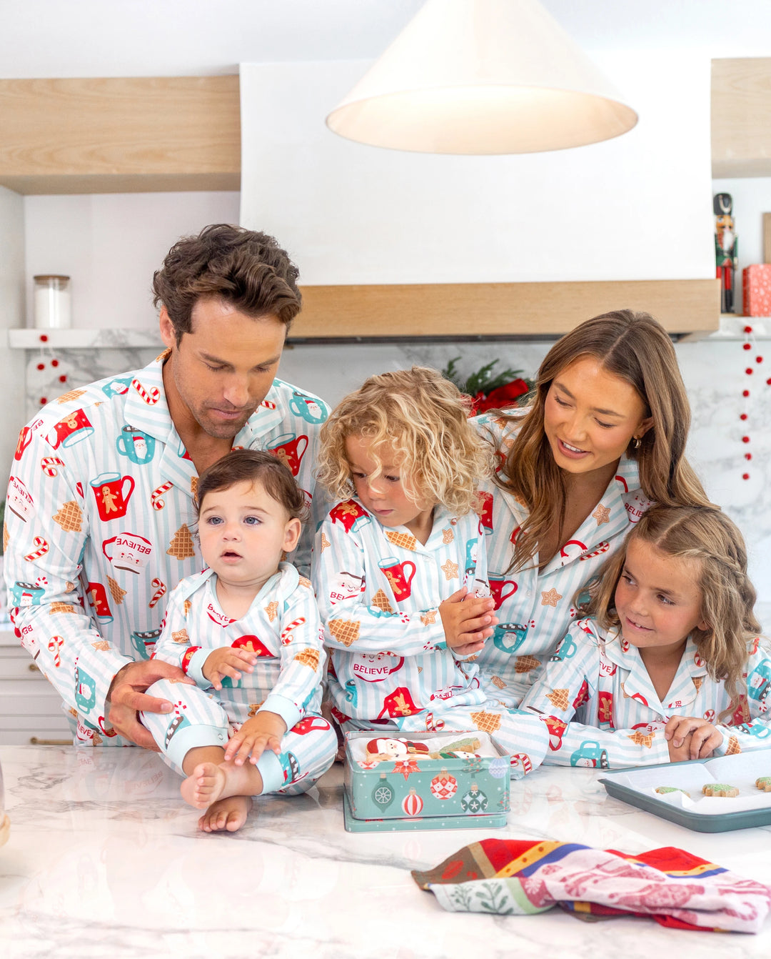 Christmas Matching Family Pajamas Mug Print Teal