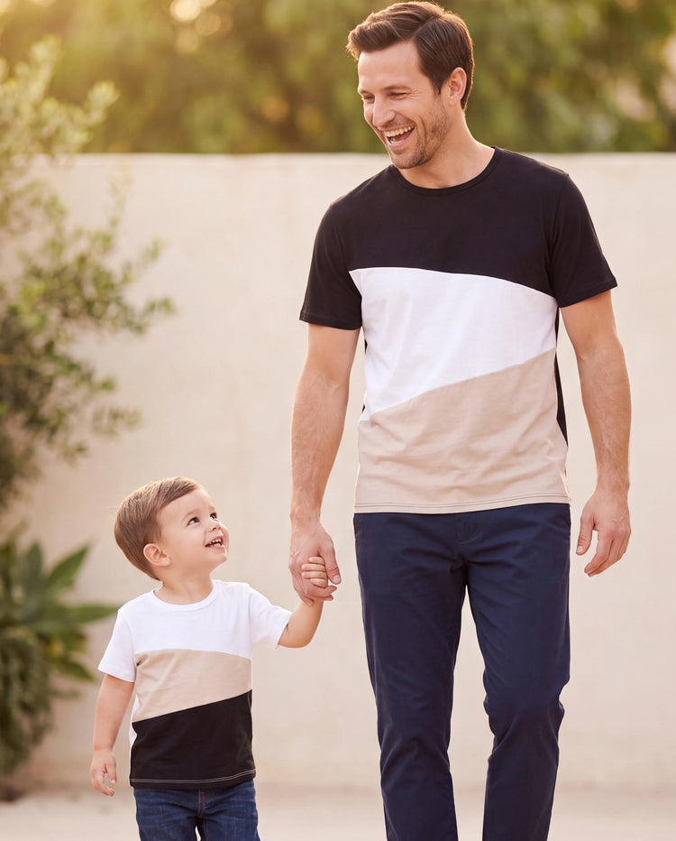 Ensembles hauts bicolores à dos croisé Papa & Fils Noir